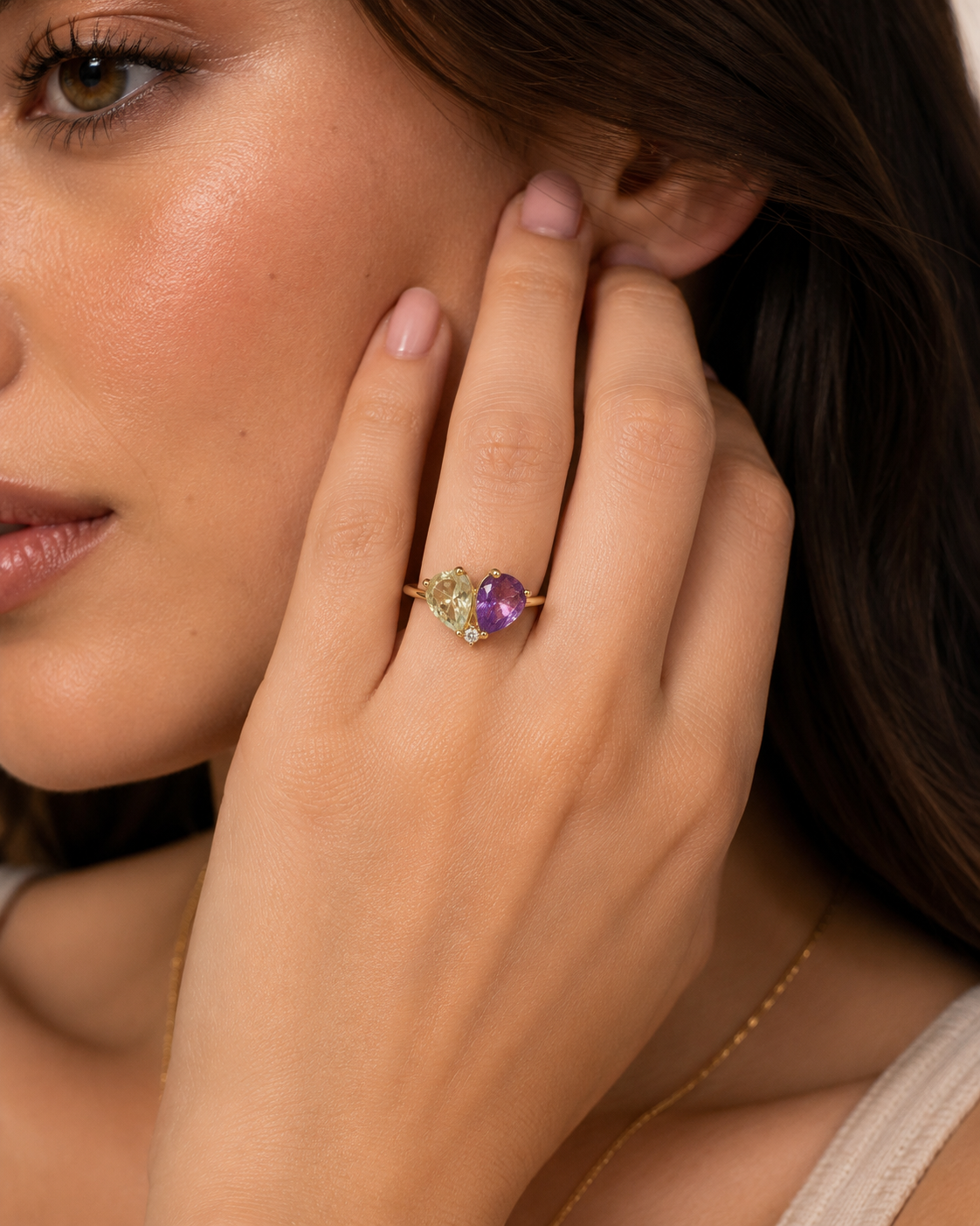 Perfect Pear Amethyst Ring Amethyst