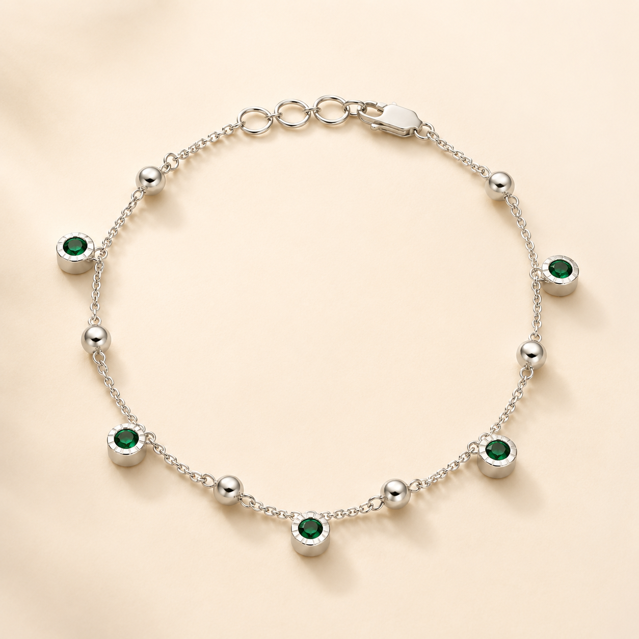 Emerald Charm Bracelet Emerald
