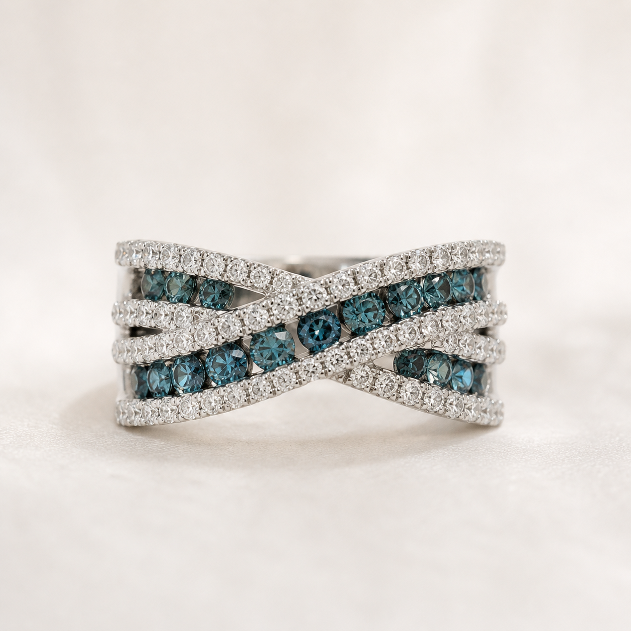 Blue Wave Diamond Ring blue diamond