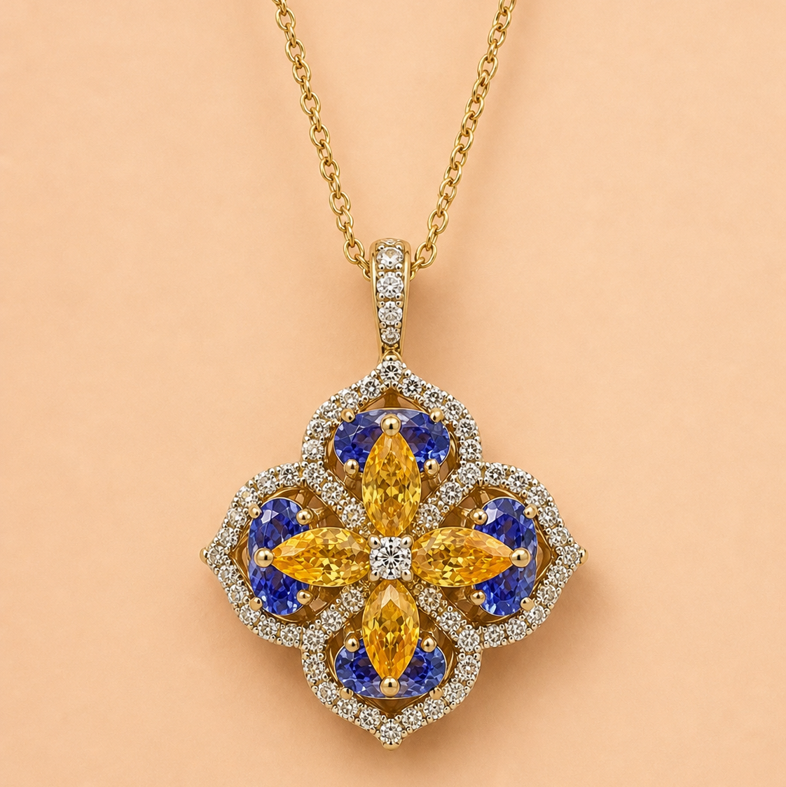 Golden Blossom Tanzanite Pendant Tanzanite