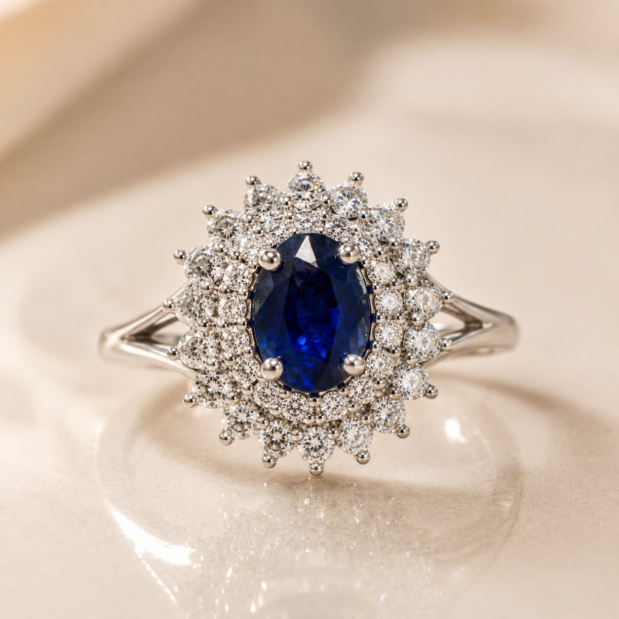 Princess Diana Blue Sapphire Ring Blue Sapphire