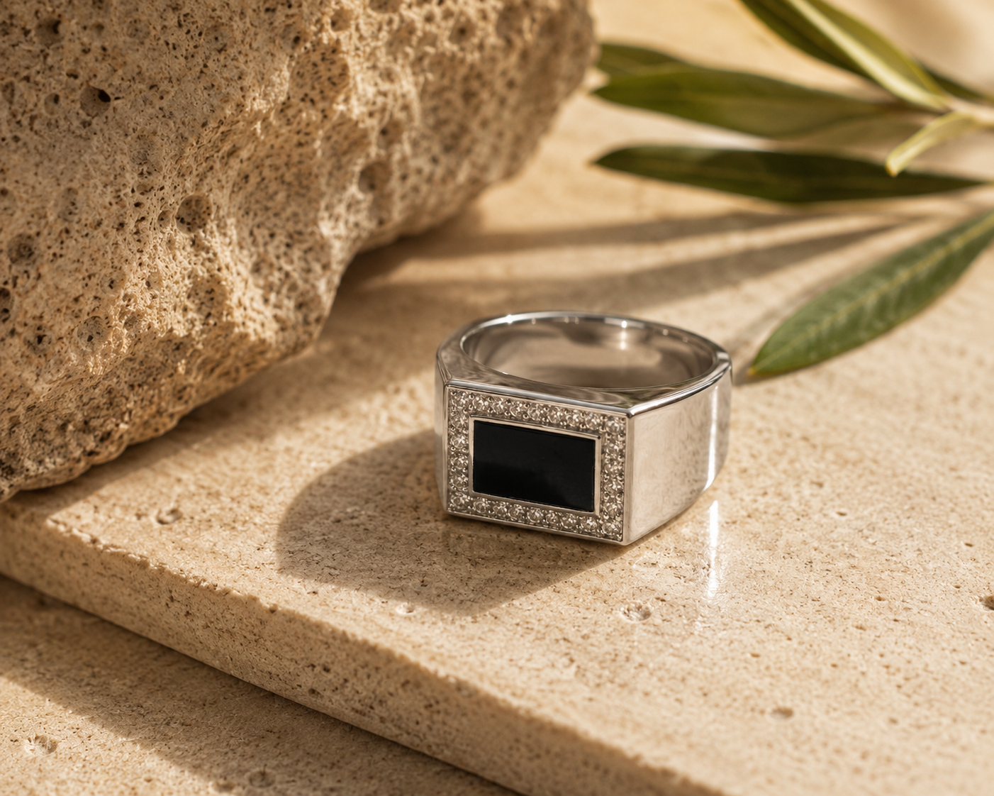 Onyx & Diamond Mens Ring Black_Diamond