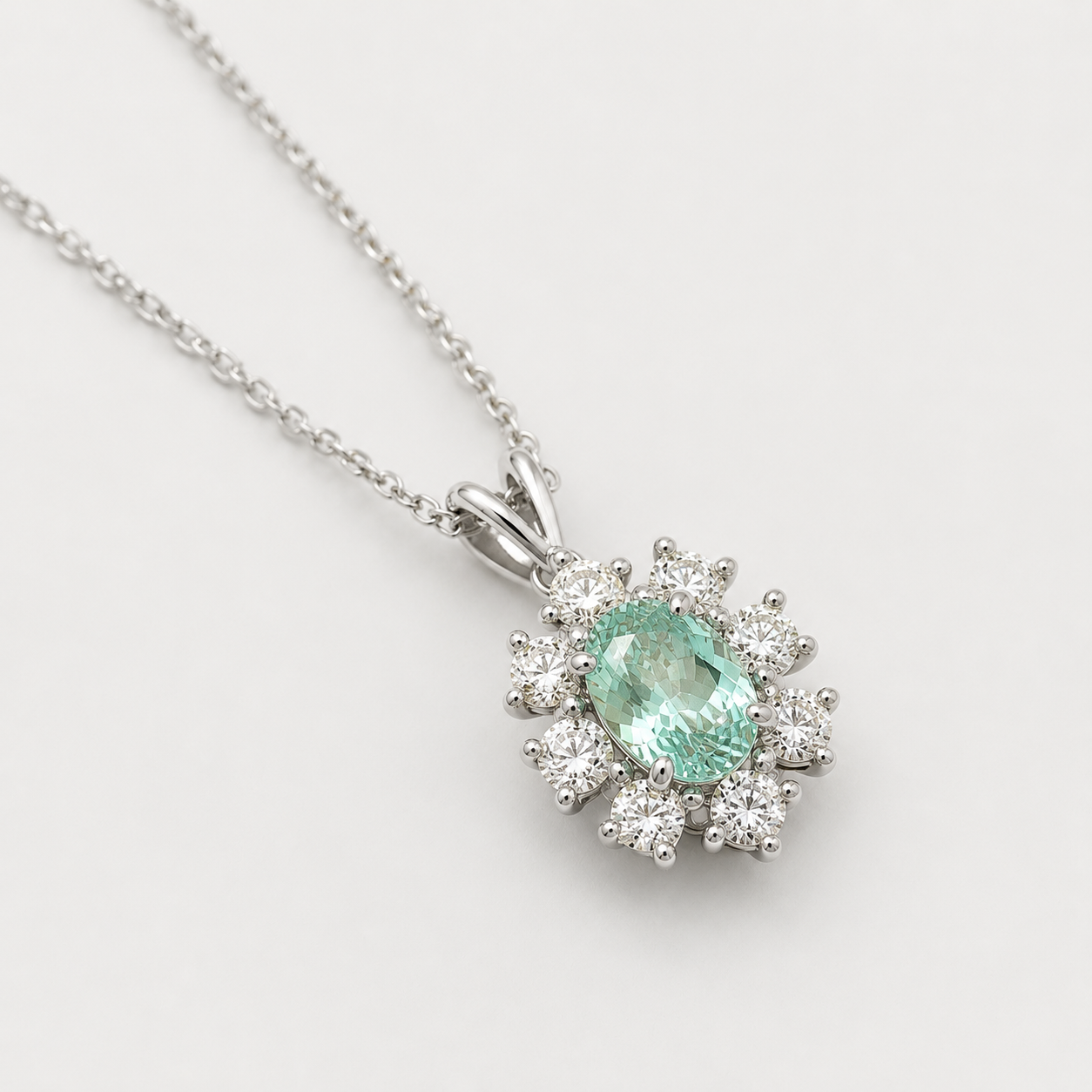 Baby Petunia Paraiba & Diamond Necklace