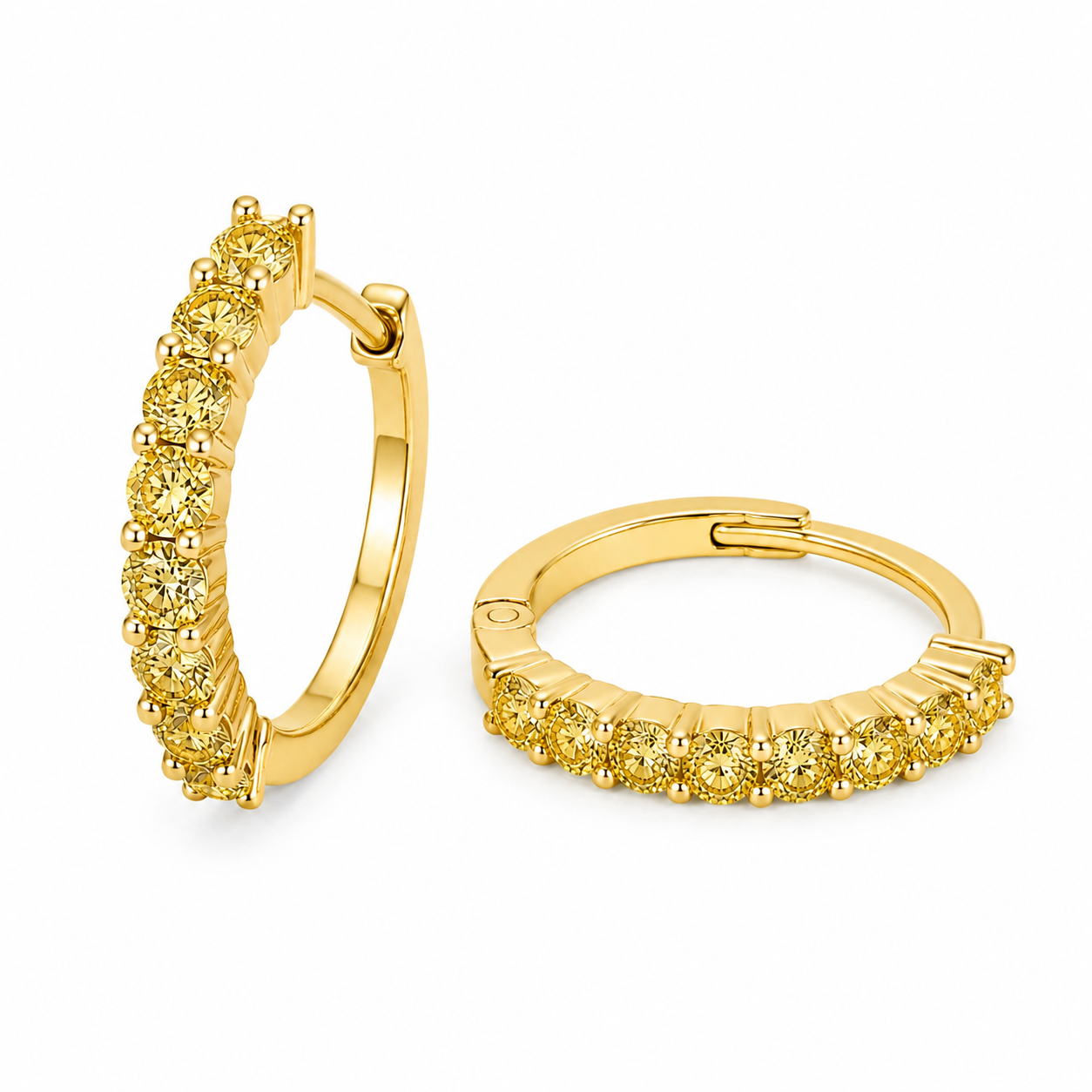 Yellow Diamond Hoops Yellow Diamond