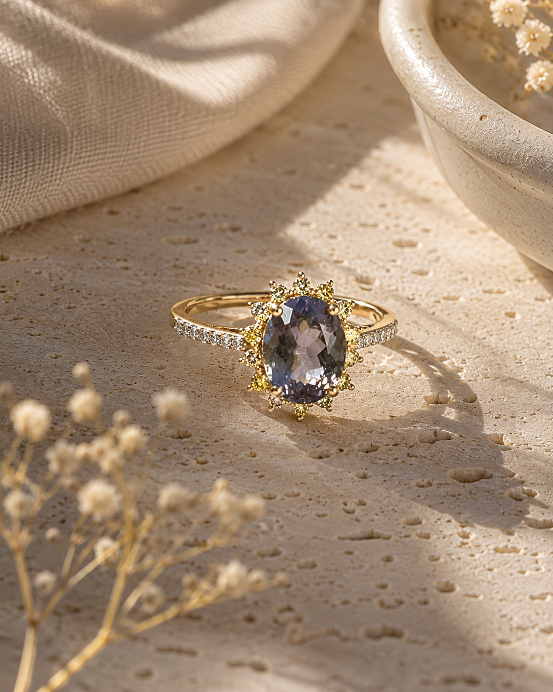 Solar System Certified Non Heat Tanzanite Ring