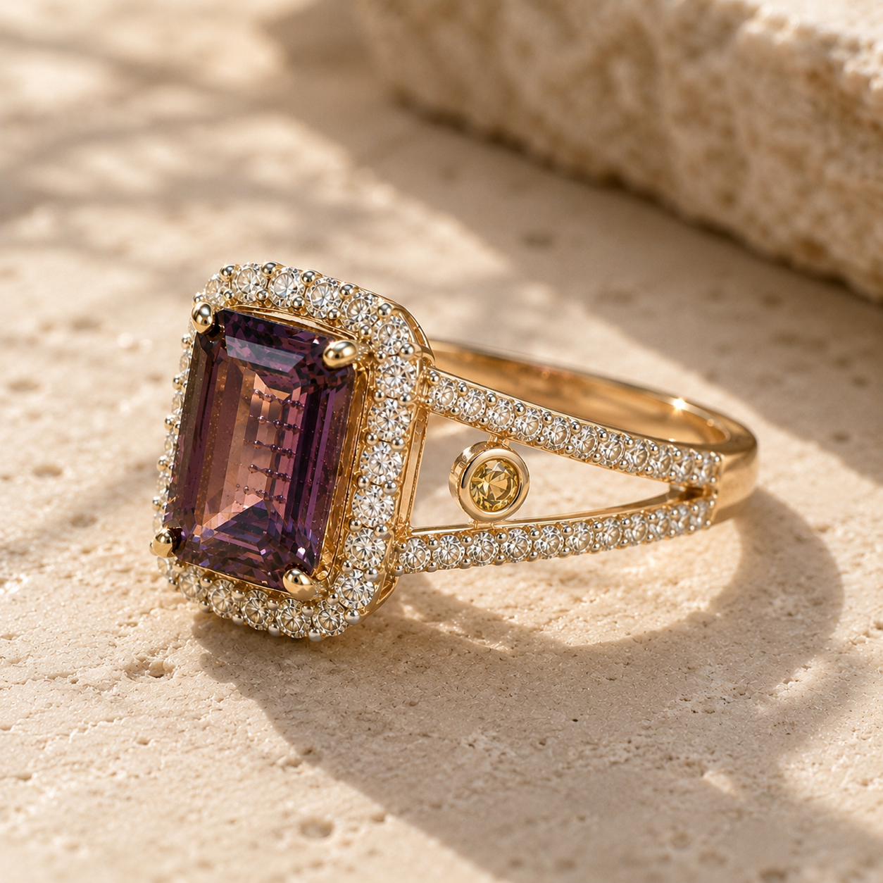 Certified Violet Non Heat Tanzanite Ring