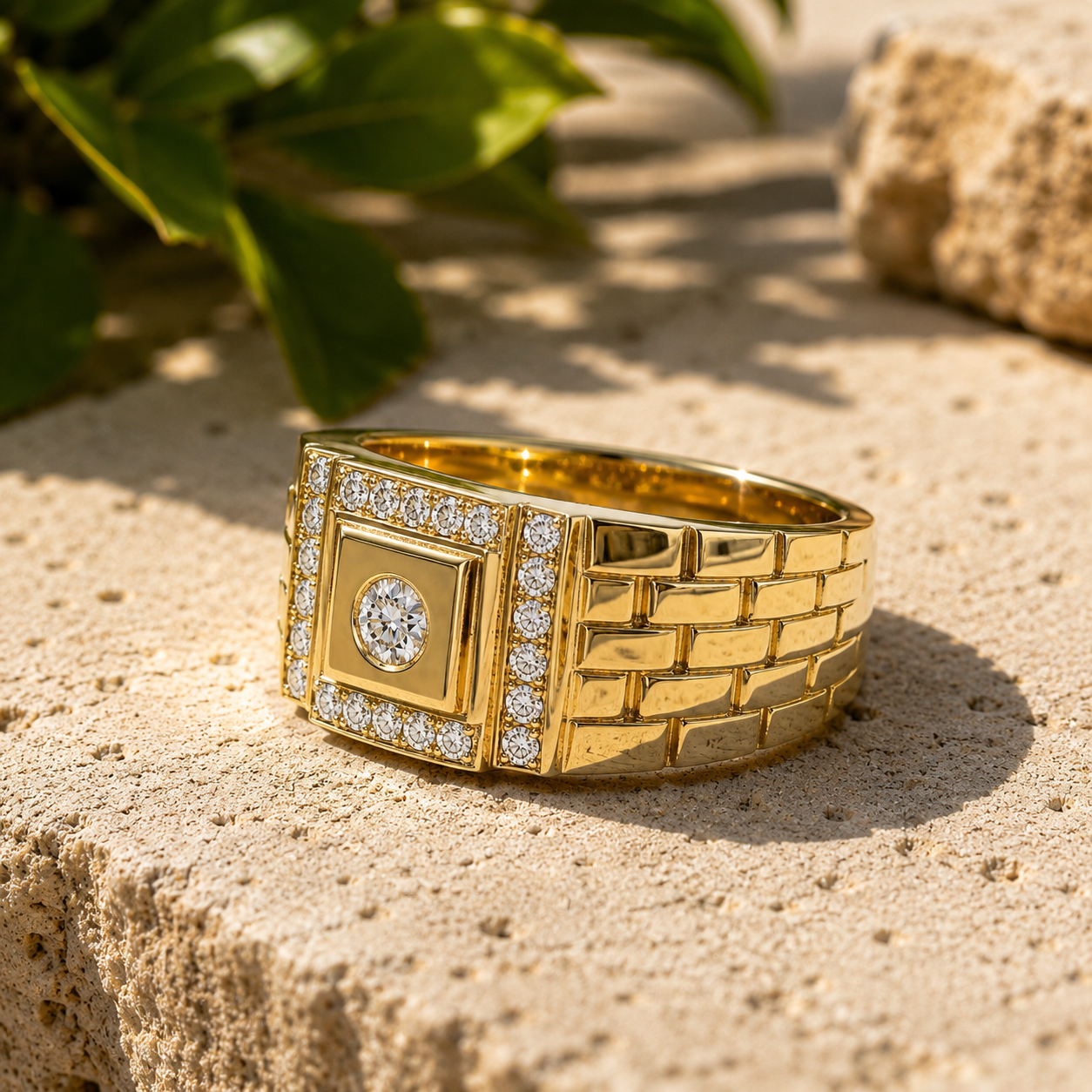 Timepiece Mens Diamond Ring