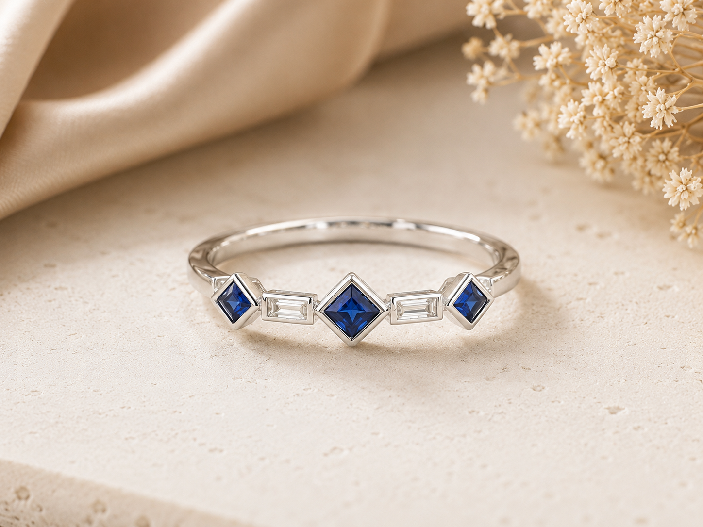 Sapphire & Diamond Legendary Stacker Blue Sapphire