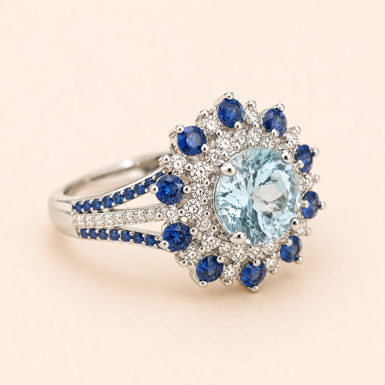 Shades of Blue Aquamarine Ring Aquamarine