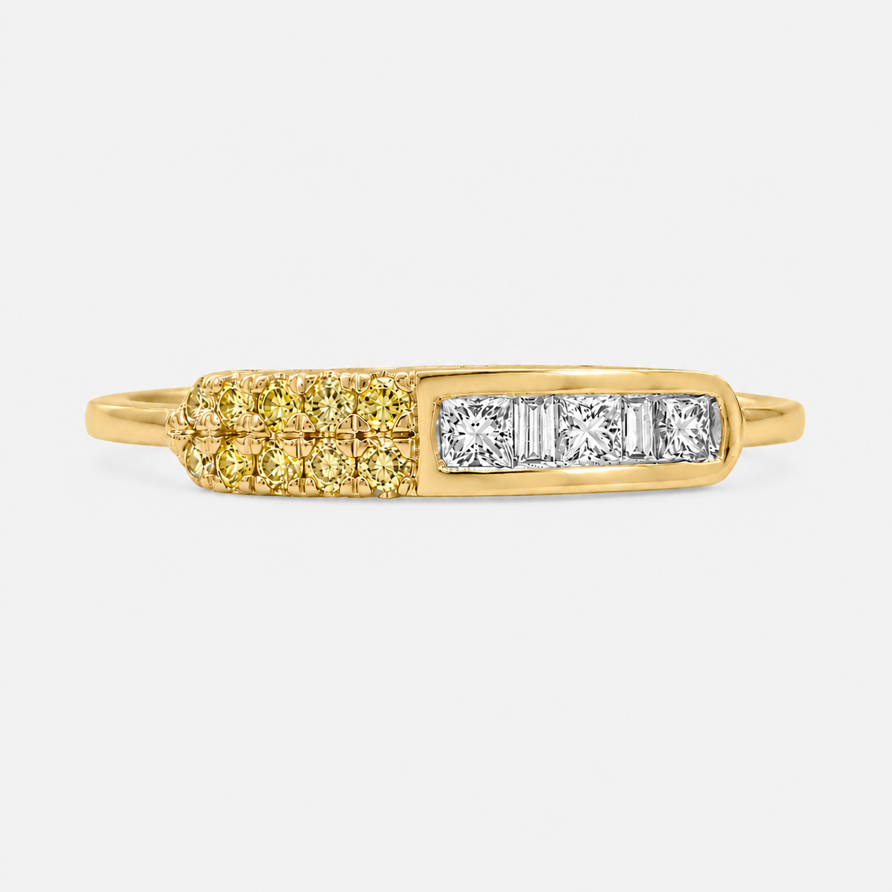 Rays of Sunshine Stacking Ring Yellow Diamond