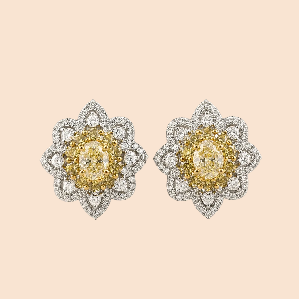 Magnolia Diamond Studs Yellow Diamond