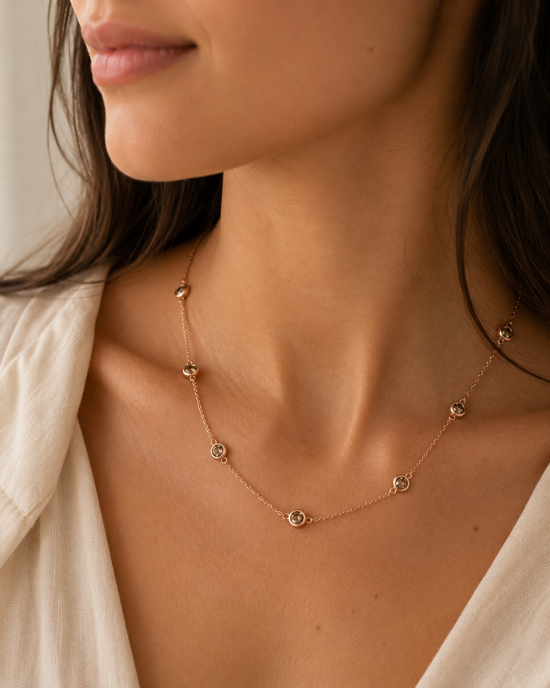 Coco Diamond Bezel Strand Necklace Coco Diamonds
