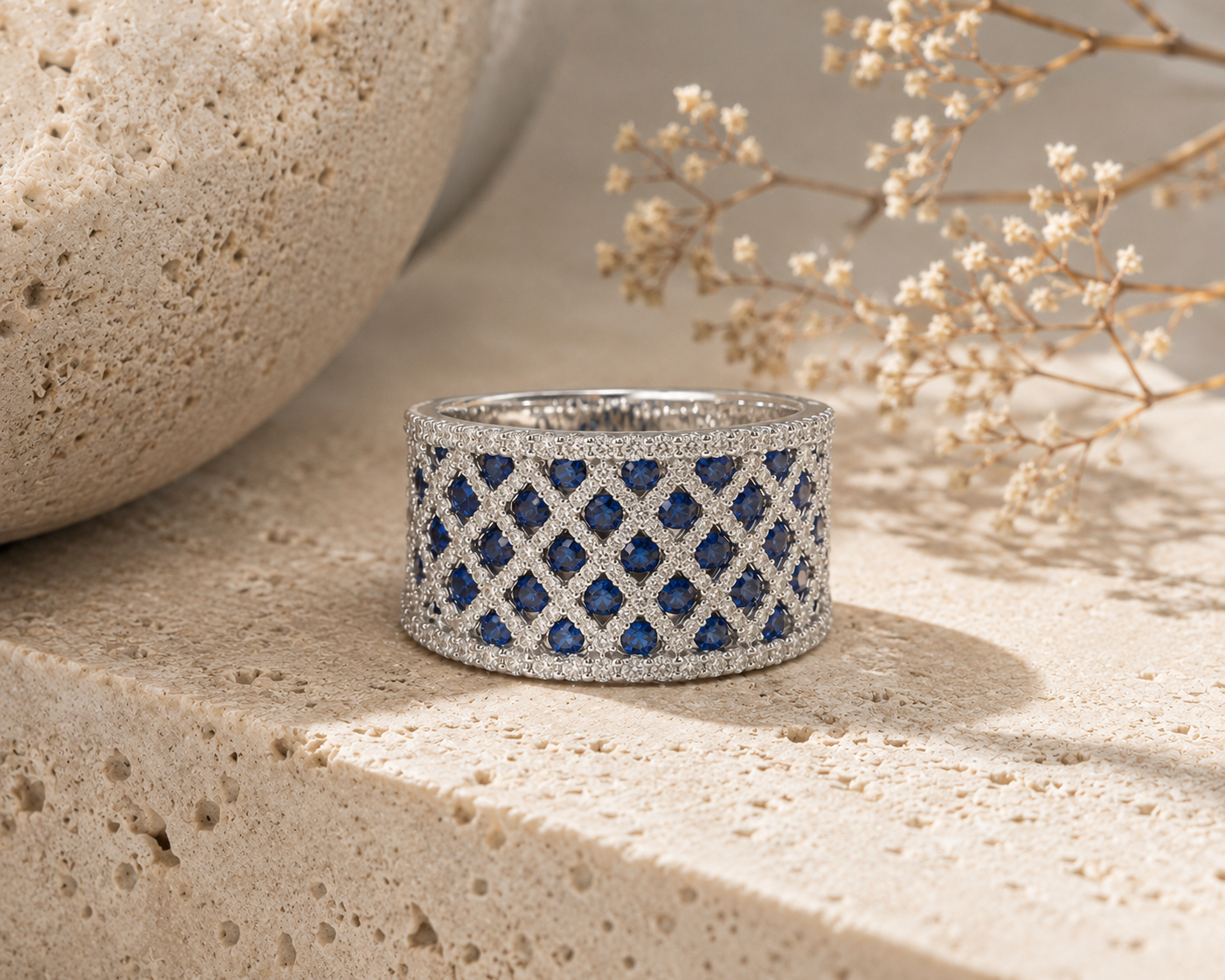 Night Sky Sapphire & Diamond Ring