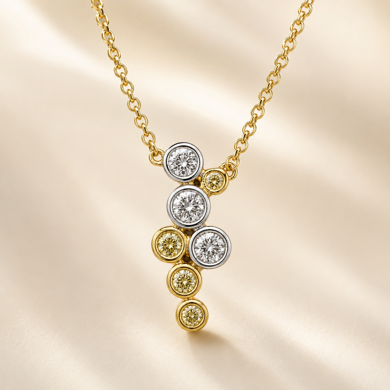 Bright Bubbles Diamond Necklace Yellow Diamond