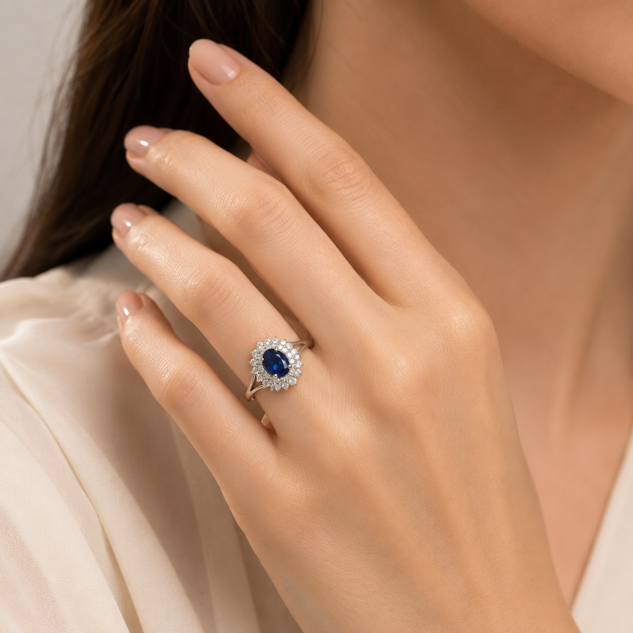 Princess Diana Blue Sapphire Ring Blue Sapphire