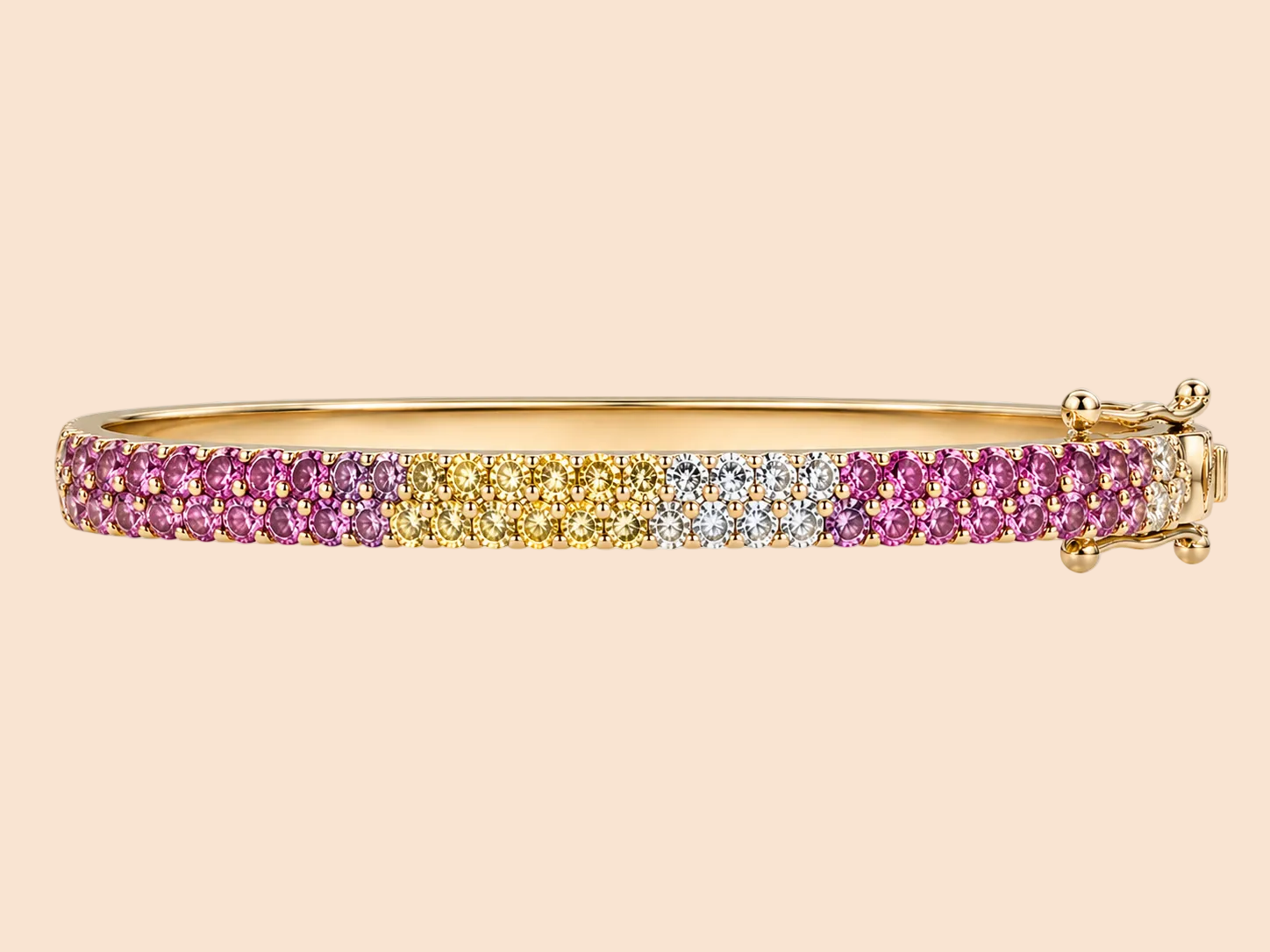 Rainbow Tennis Bangle Pink Sapphire