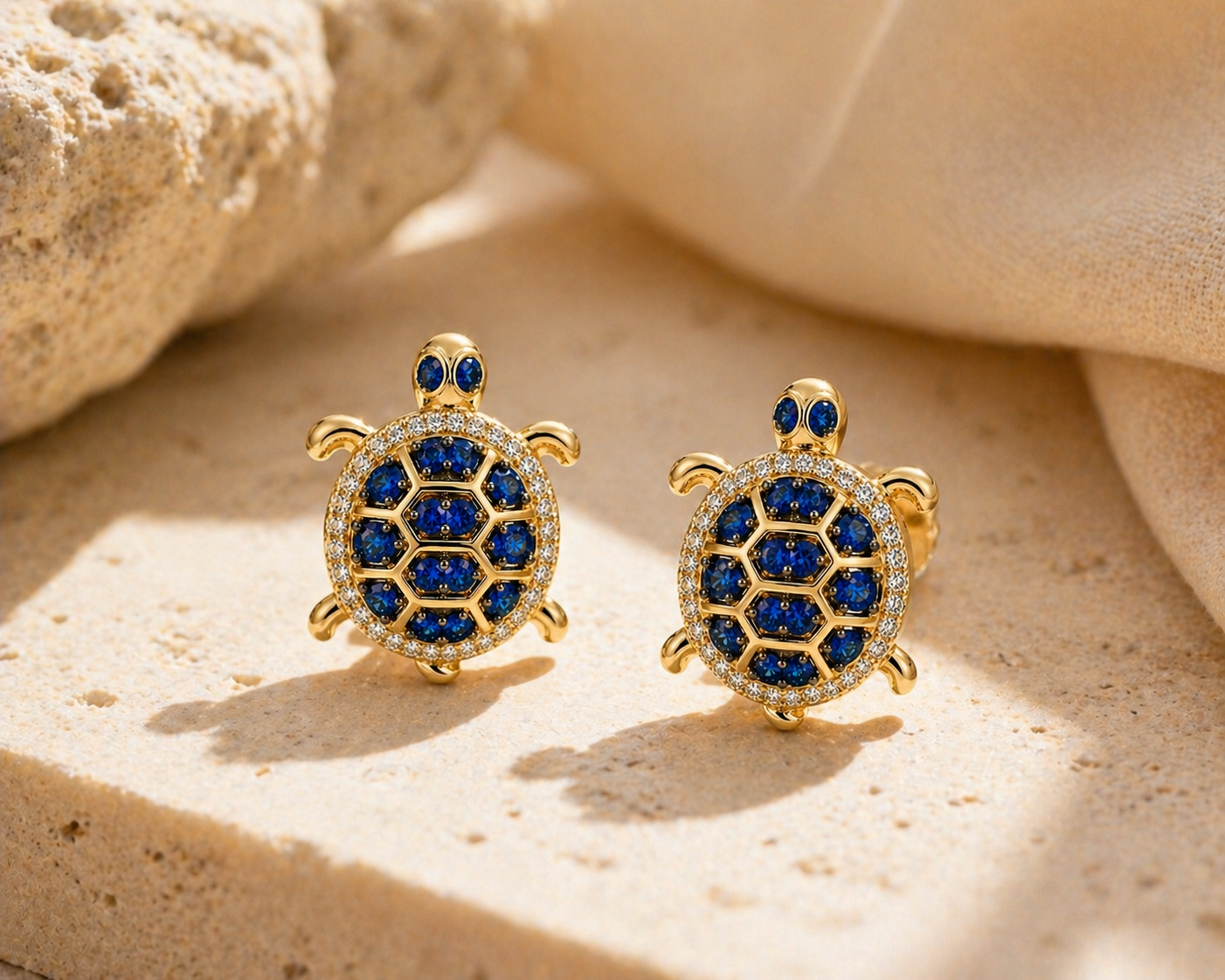Sapphire Tortoise Studs