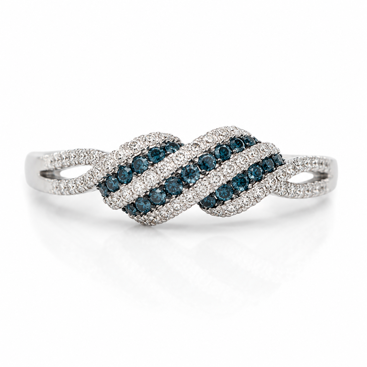 Crossing Waves Blue Diamond Ring blue diamond