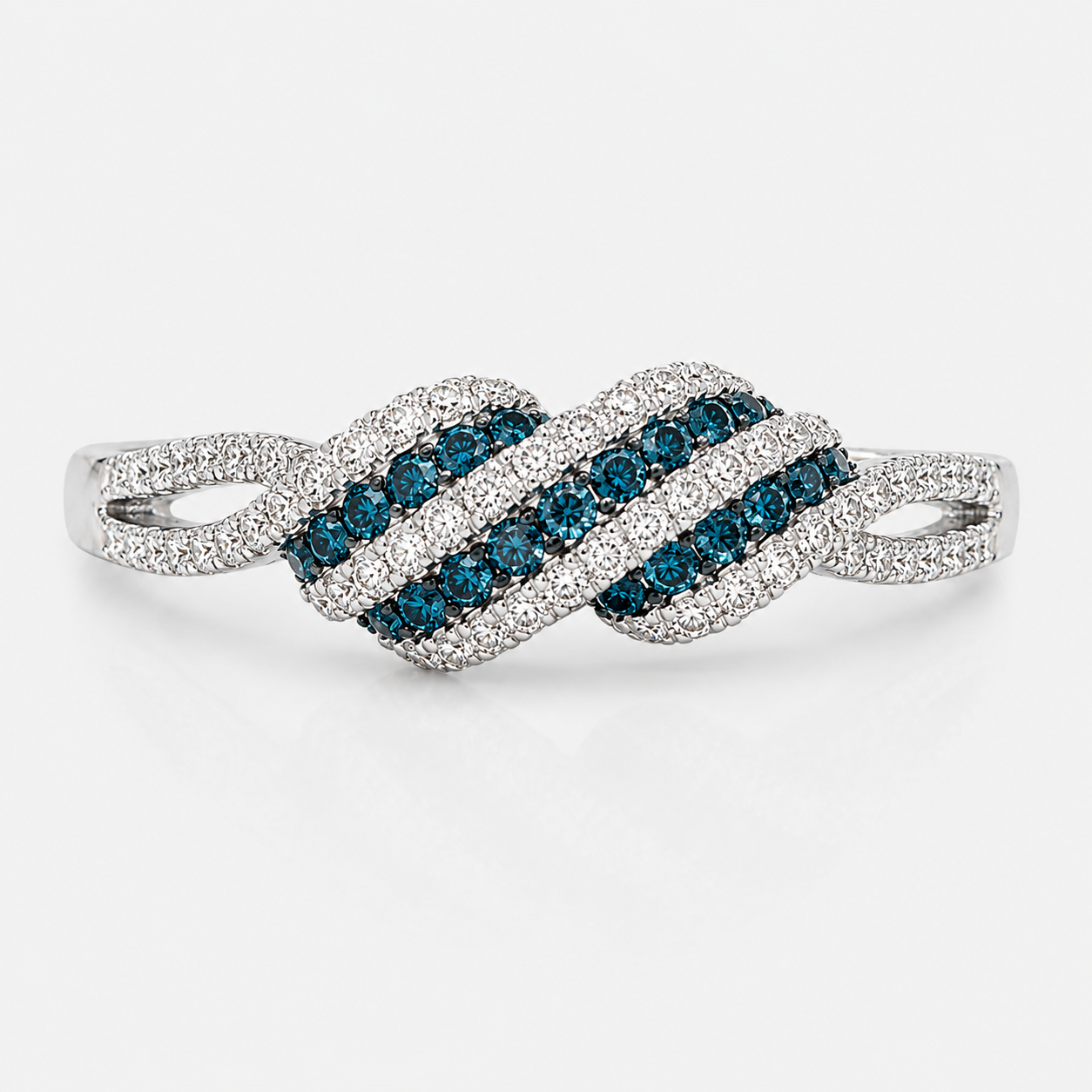 Crossing Waves Blue Diamond Ring blue diamond