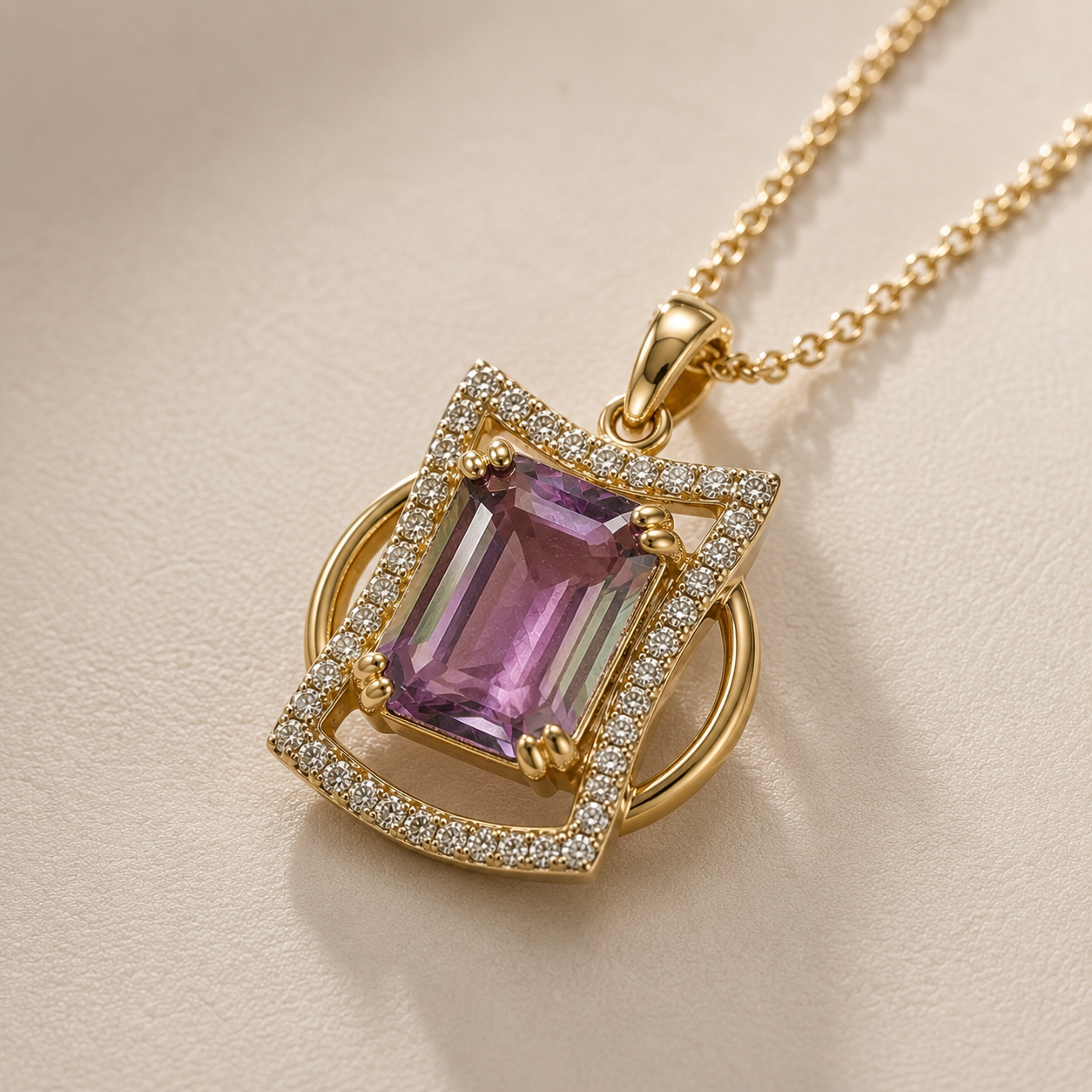 Certified Non Heat Tanzanite & Diamond Necklace