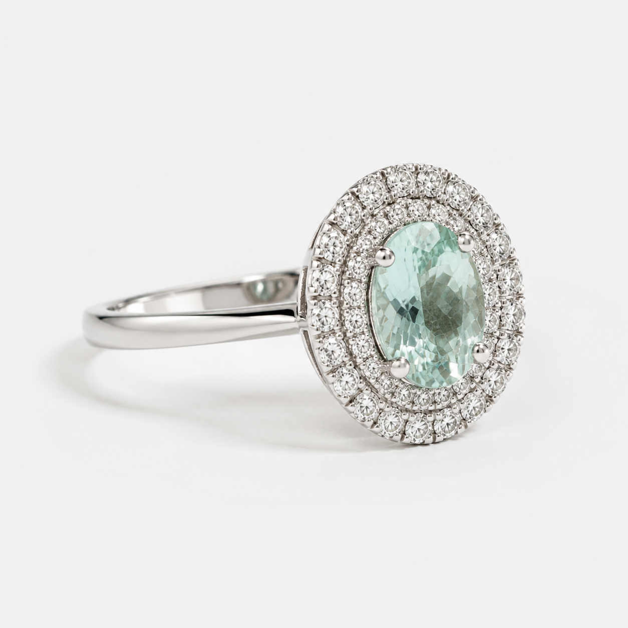 GIA Certified Dual Halo Paraiba Ring