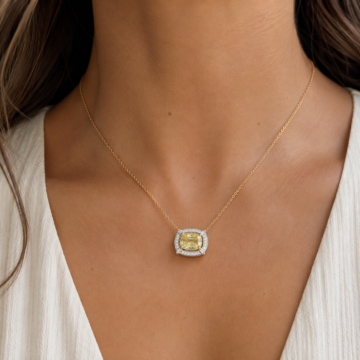 Certified Glistening Ivory Non Heat Necklace