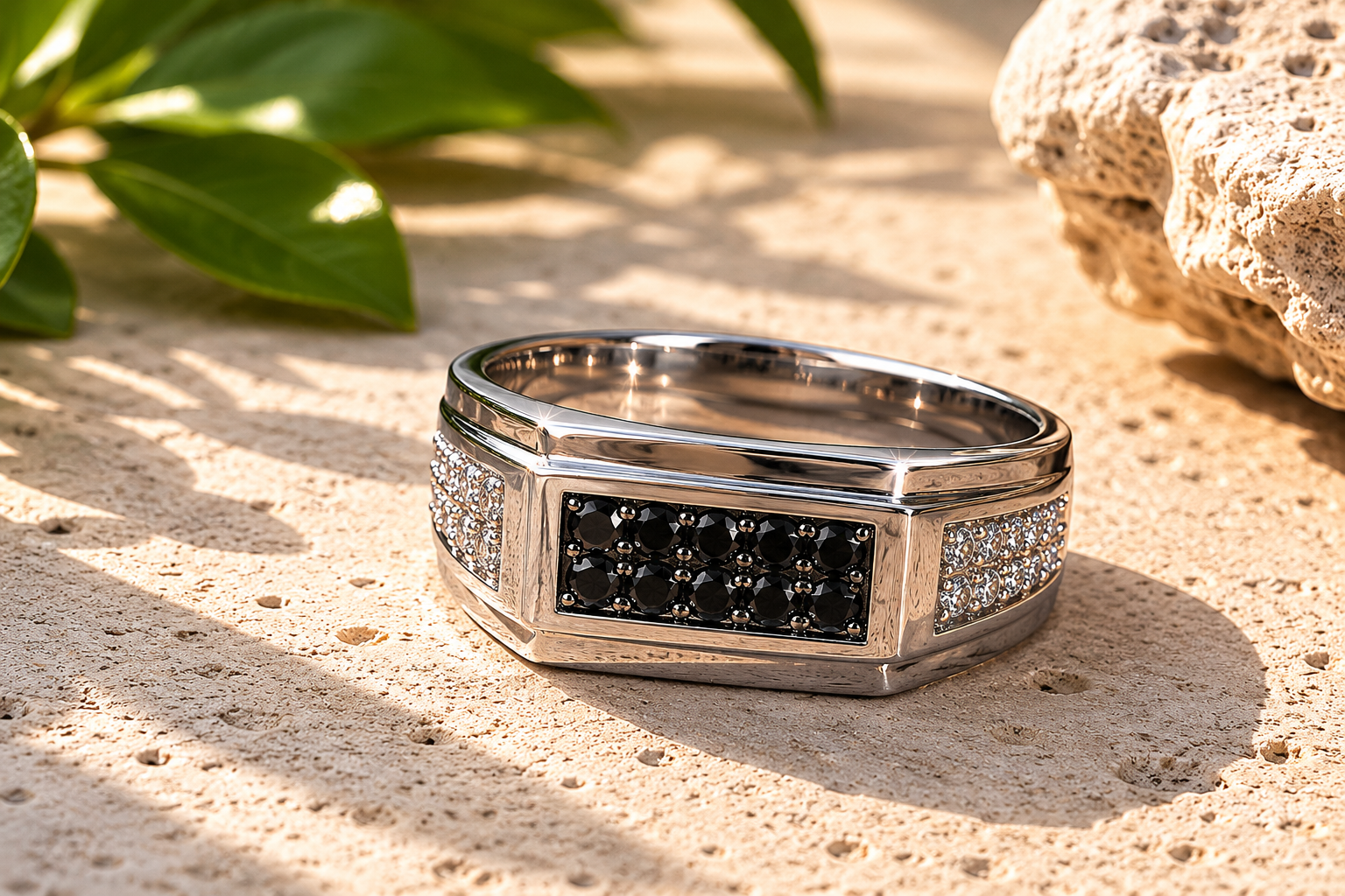 Dueling Diamond Mens Band