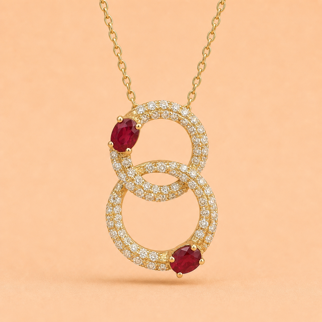 Crimson Halo Connection Necklace Ruby
