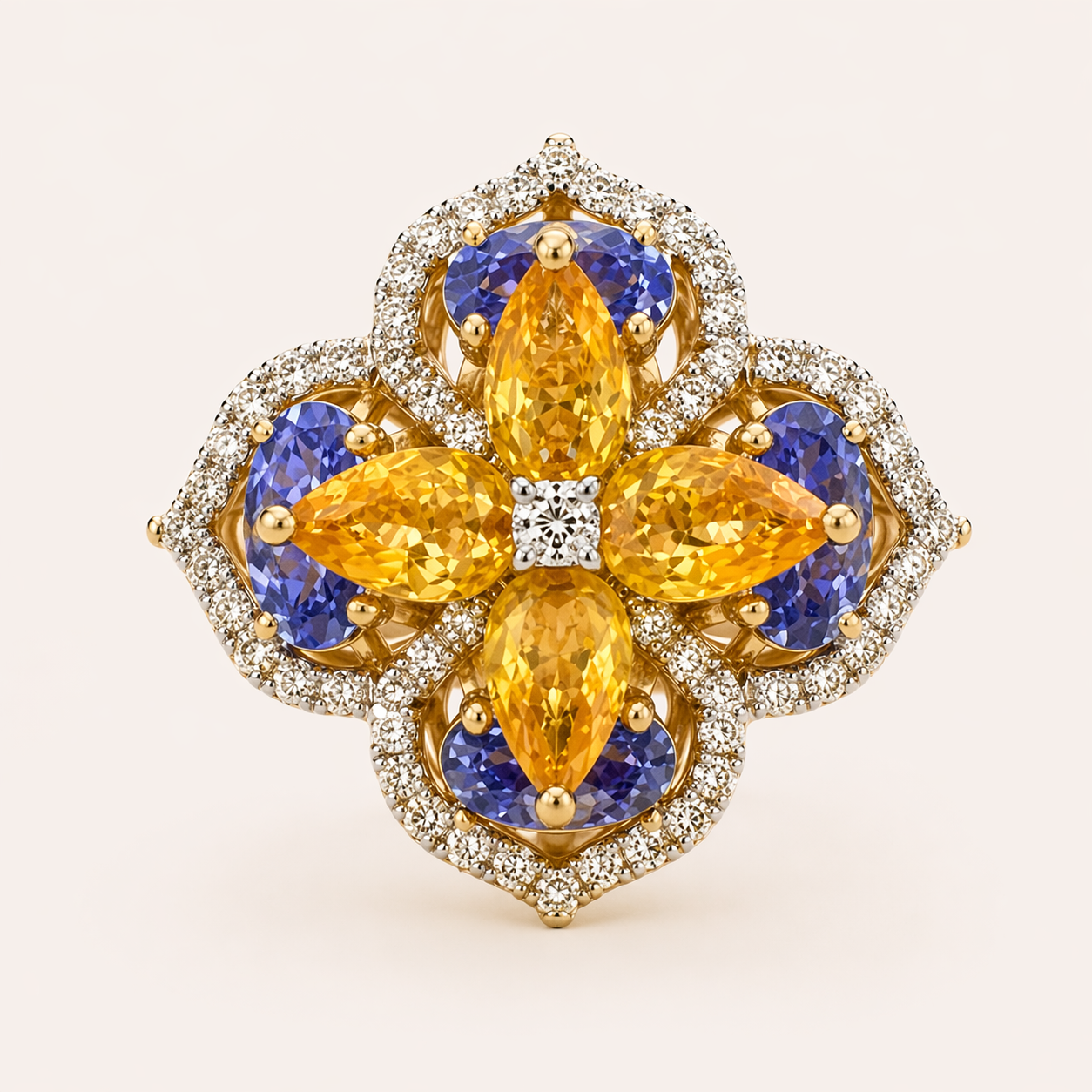 Golden Blossom Tanzanite Ring Tanzanite