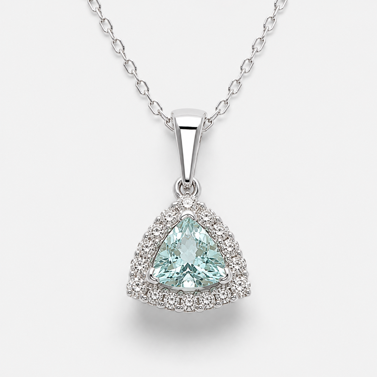 Trillion Paraiba & Diamond Necklace