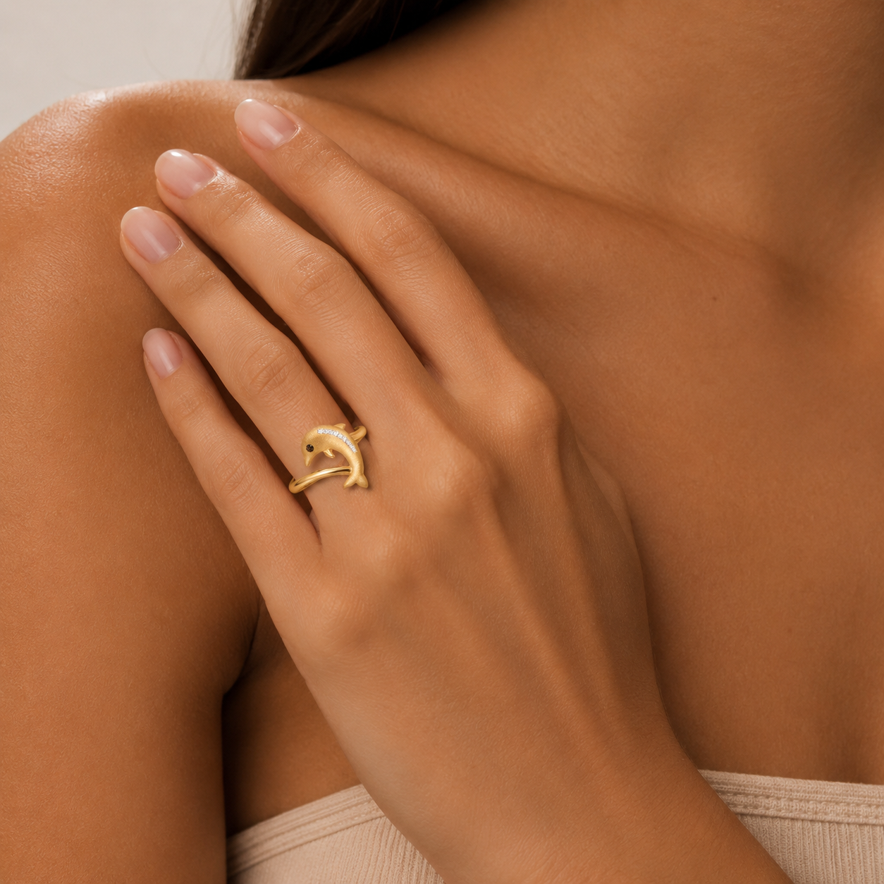 Dolphin Diamond Ring