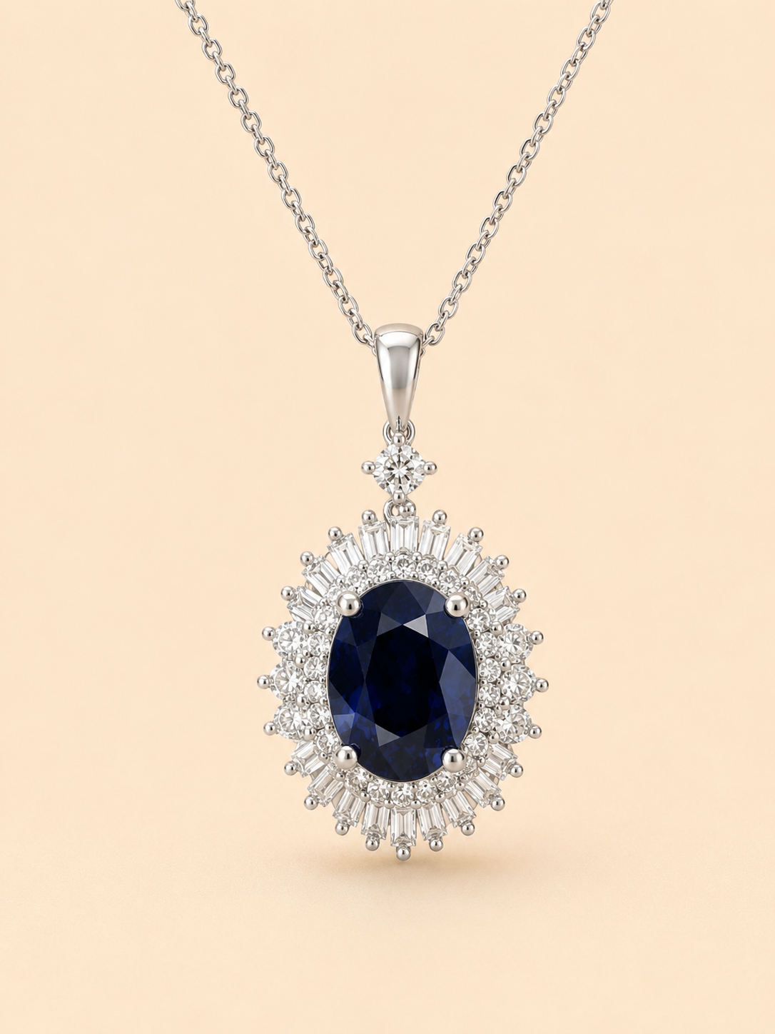 Magic Mirror Blue Sapphire & Diamond Necklace Blue Sapphire