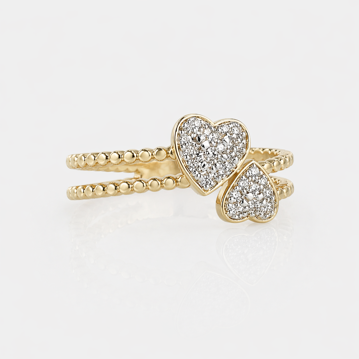 Inverse Diamond Heart Ring hearts