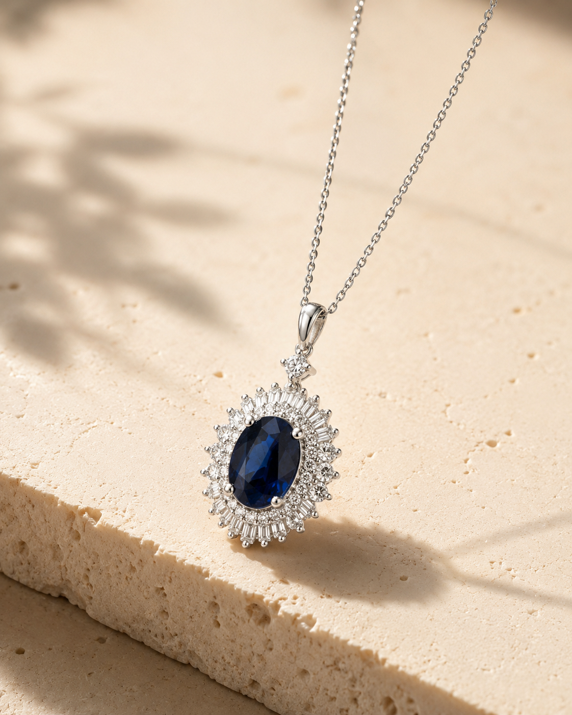 Magic Mirror Blue Sapphire & Diamond Necklace Blue Sapphire