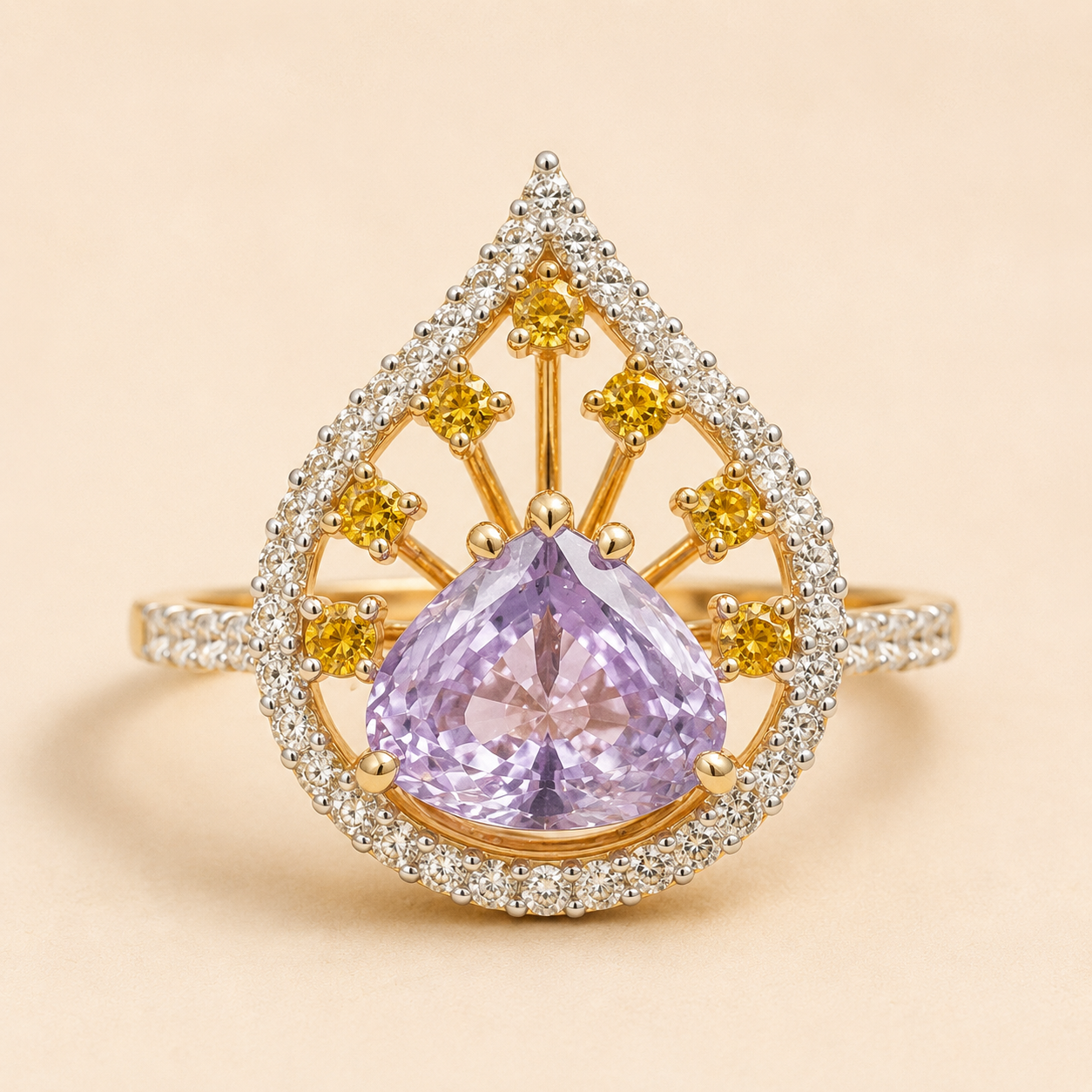 Certified Dream Halo Non Heat Sapphire Ring