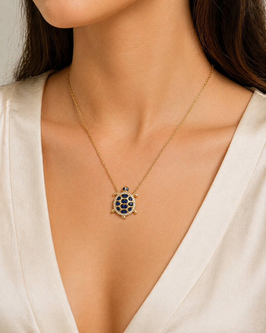 Sapphire Tortoise Necklace