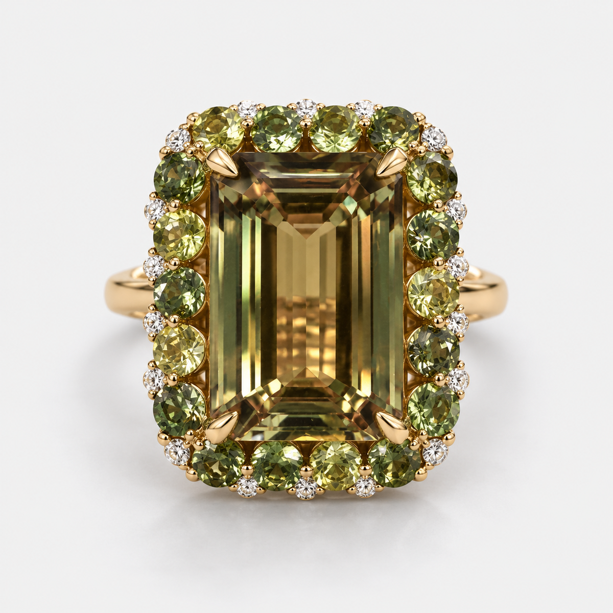 Certified Green Garden Csarite Ring