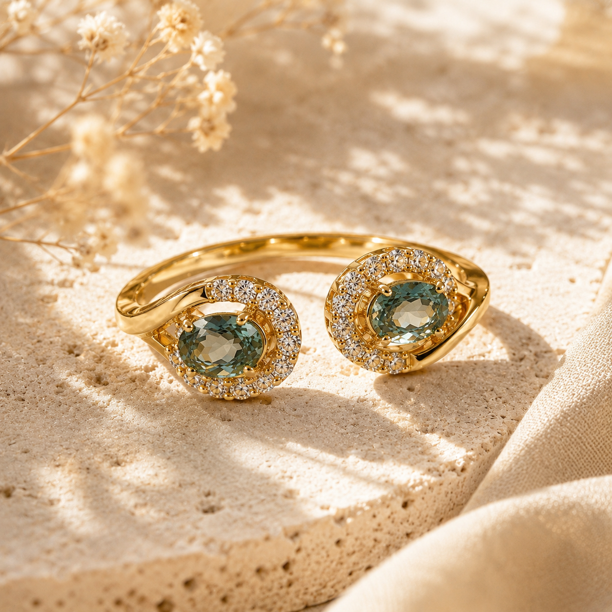 Lilypad Alexandrite Open Ring