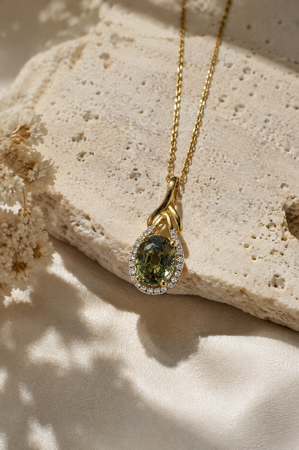 Certified Green Garden Sapphire Necklace