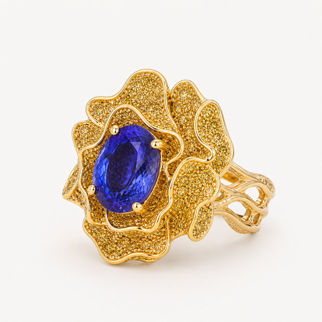 Violet Rose Yellow Diamond Ring Bespoke