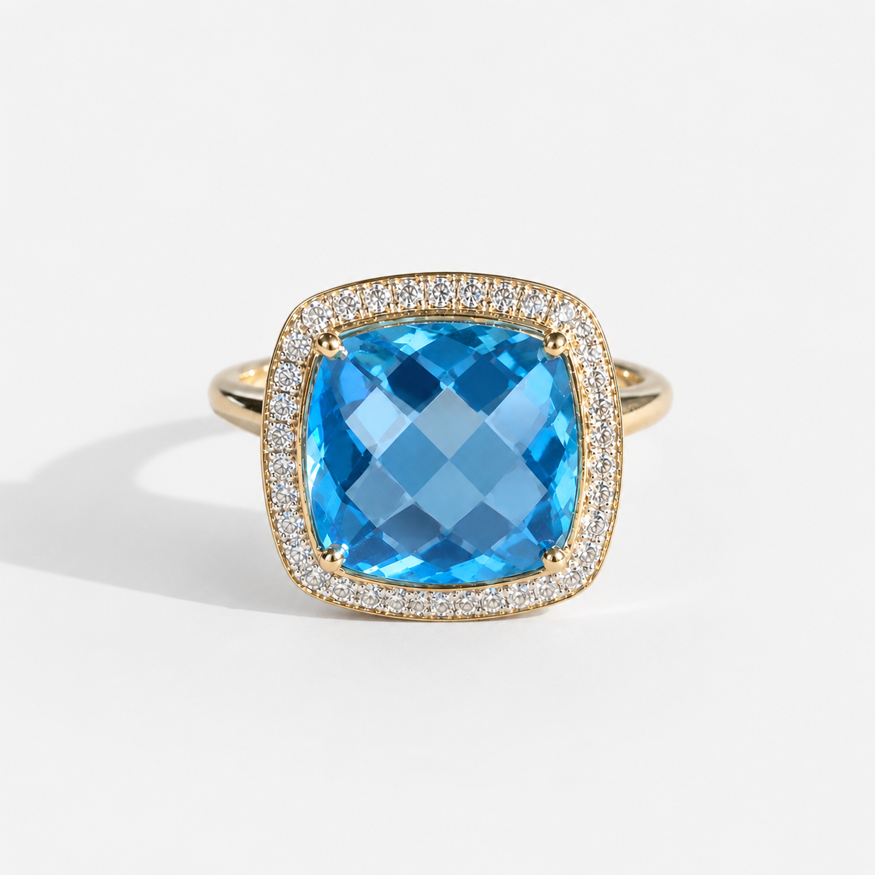 Reverse Set Blue Topaz Ring BLUE TOPAZ