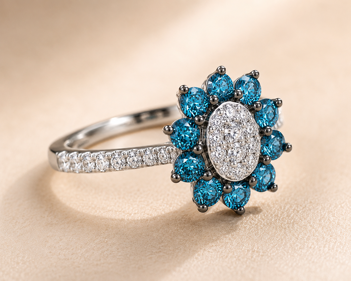 Blue Orchid Diamond Ring blue diamond