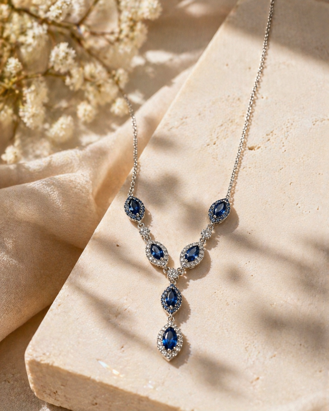 Rainfall Sapphire Lariat Blue Sapphire
