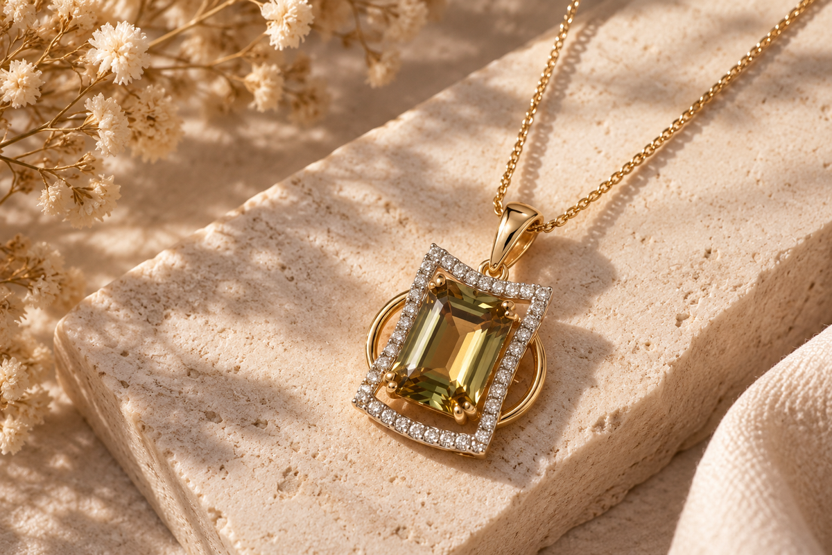 Diamond Portrait Csarite Necklace