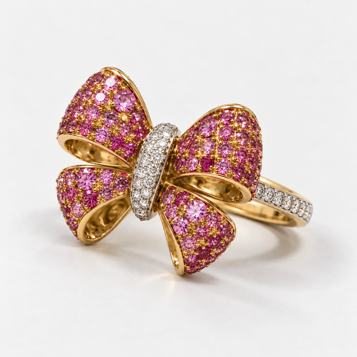 Pink Ribbon Sapphire & Diamond Ring