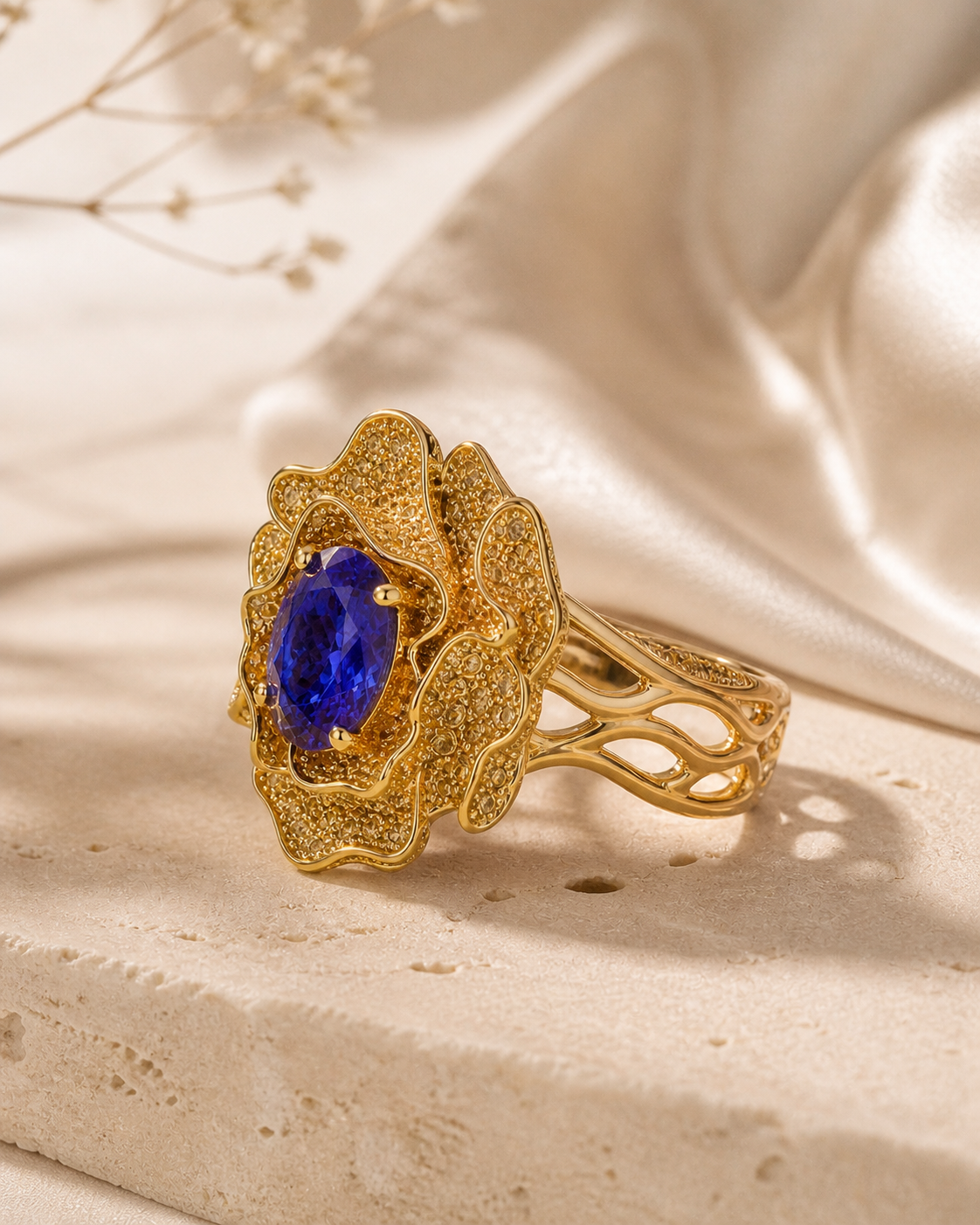 Violet Rose Yellow Diamond Ring Bespoke
