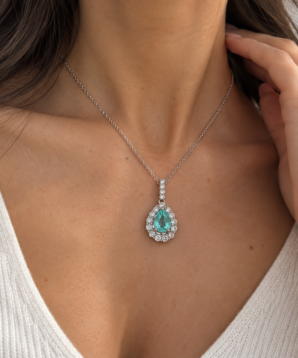 Morning Dew Certified Paraiba Pendant
