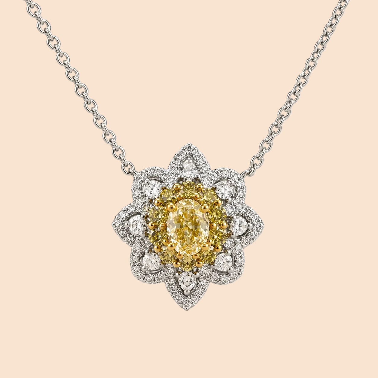 Magnolia Diamond Necklace Yellow Diamond