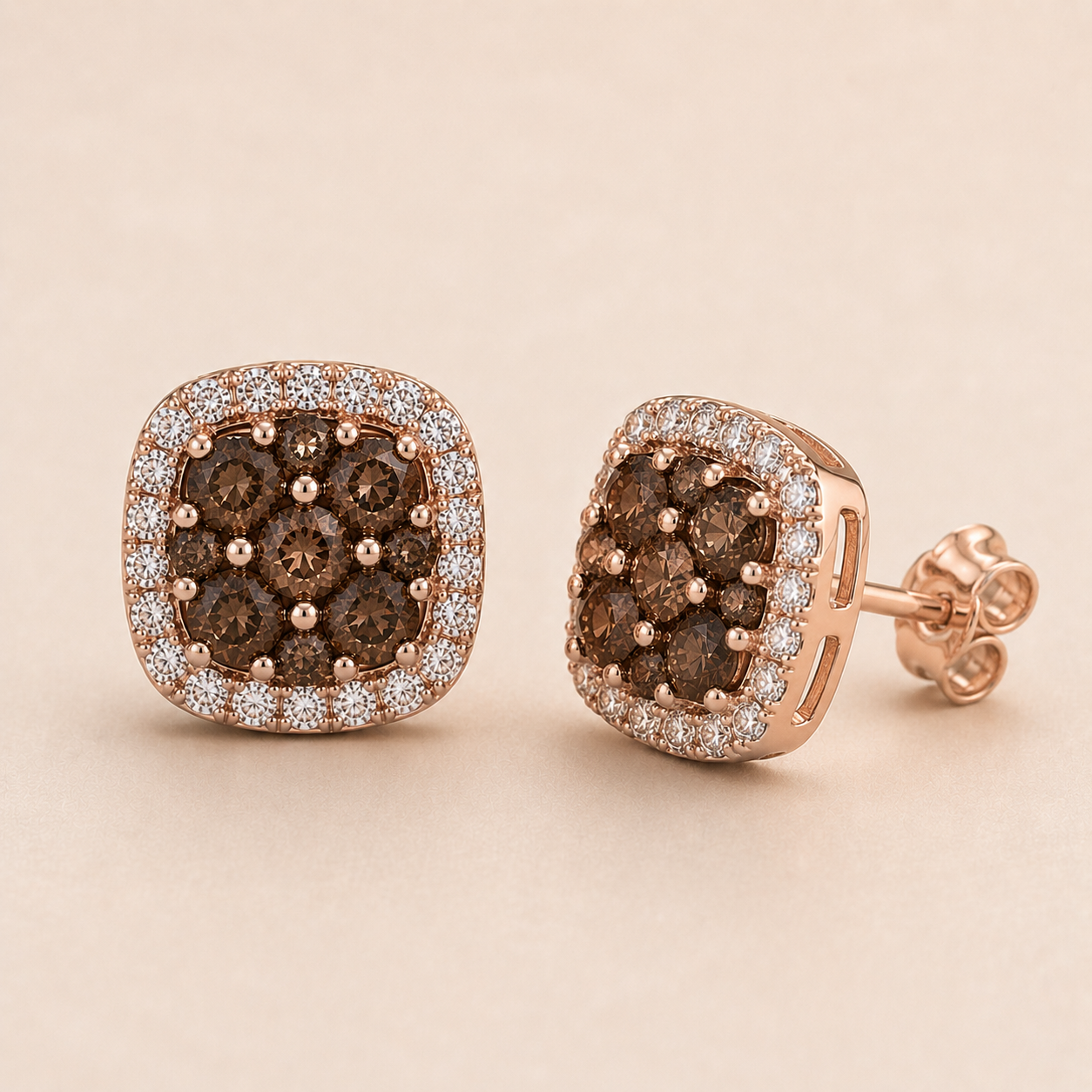 Coco Diamond Mosaic Stud Earrings signature