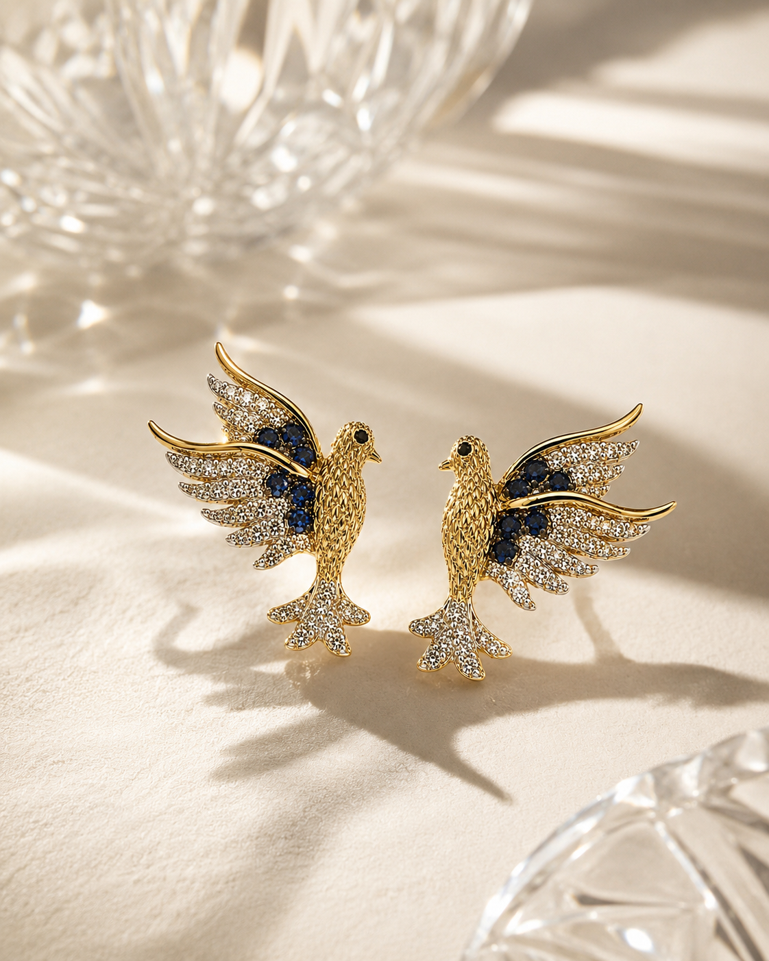 Morning Dove Sapphire & Diamond Studs